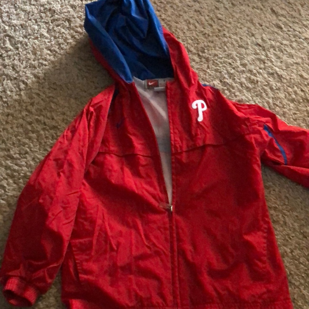 Youth Nike Phillies wind breaker/rain jacket